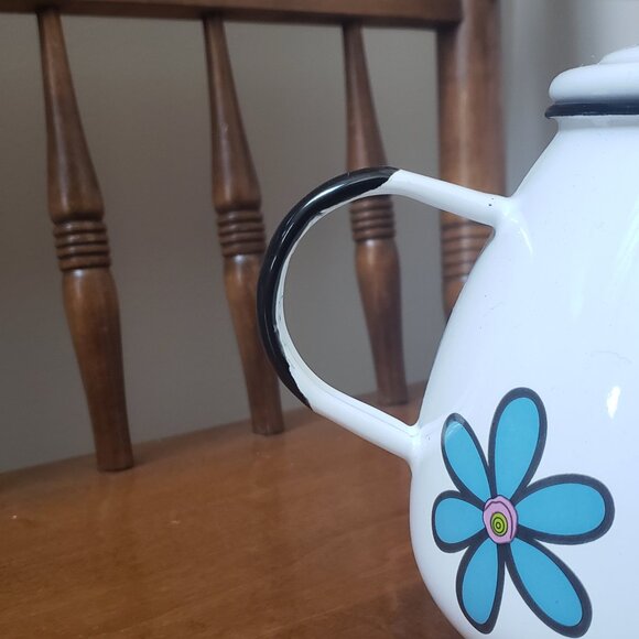 Emalia Oskusz 1907 Enamel Flower Tea Pot - Picture 3 of 11